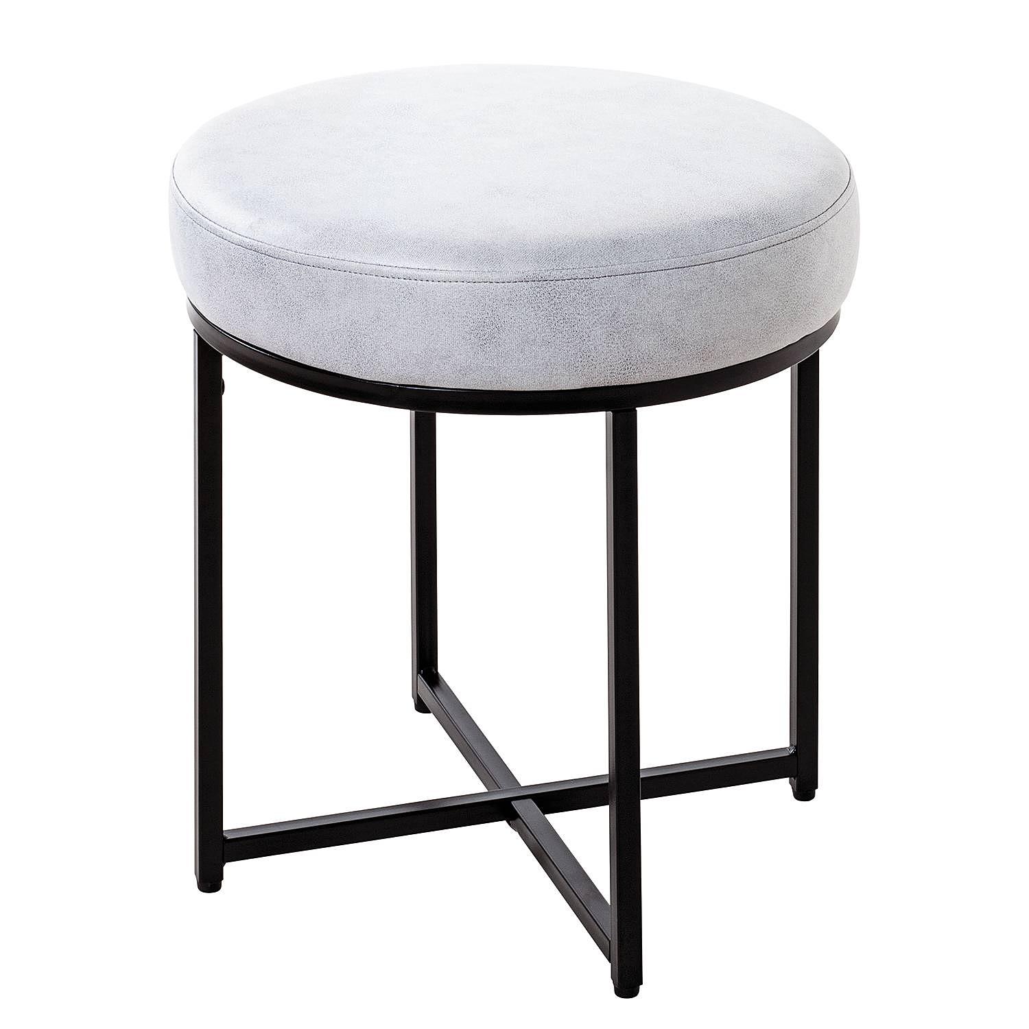 Stool Tilbrook Faux Leather Metal Light Grey 0