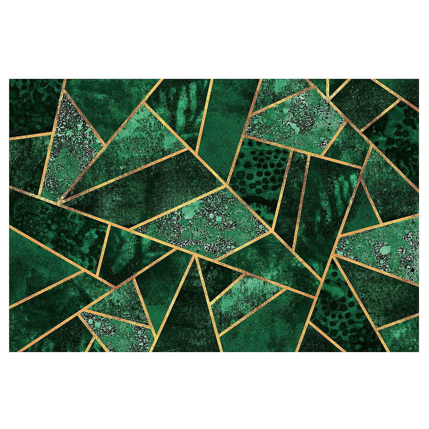 Non-woven wallpaper Dark Emerald with Gold non-woven wallpaper Green 0