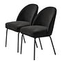 2x Dining chair Torrent Chenille Steel Black 0