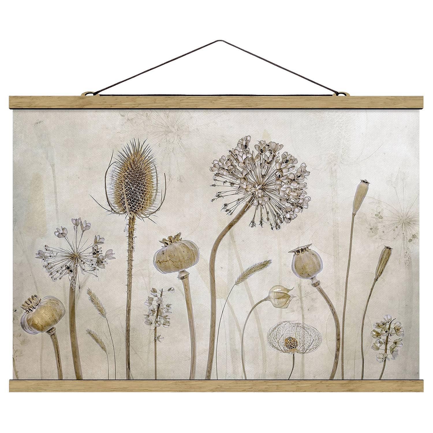 Fabric Picture Growing Old II Textile; Solid Wood Beige 0