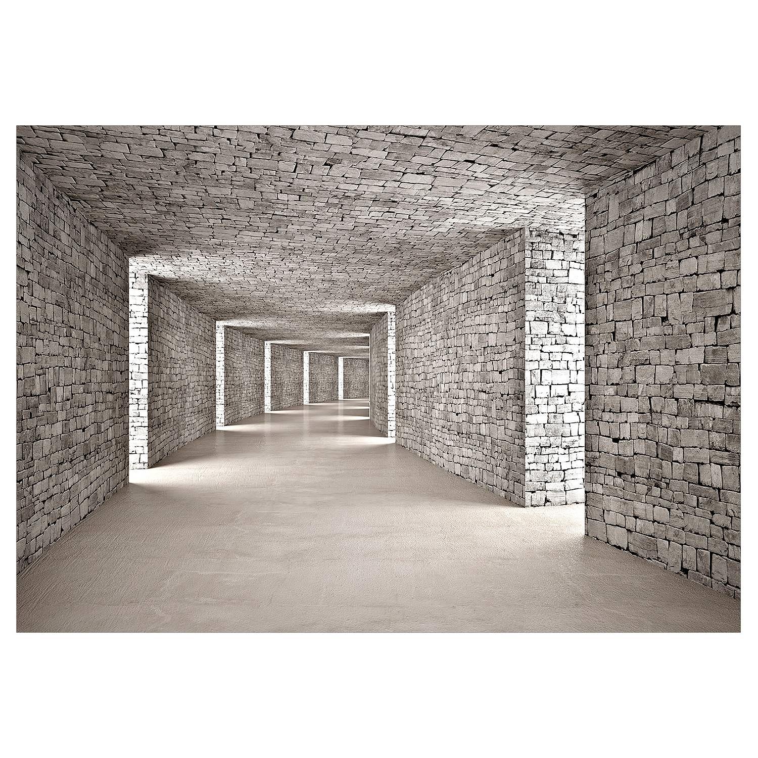 Vlies Fototapete Mysterious Tunnel Vlies Grau 400 x 280 cm 0