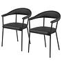2x Armchair Otava Faux Leather Iron Black 0