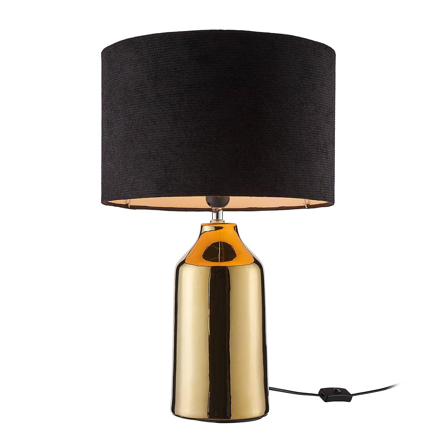 Table lamp FRONT ROW Ceramic Textile Black Gold 0