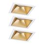 3x Recessed spotlight Cole Coin Square Gold 0