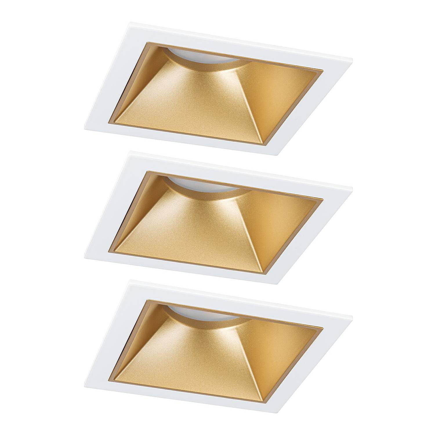 3x Recessed spotlight Cole Coin Square Gold 0