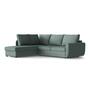 Schlafsofa Sowdon mit Récamiere Links Blaugrau 1