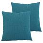 2x Milan Pillowcase Synthetic Fiber Petrol 50 x 50 cm 0
