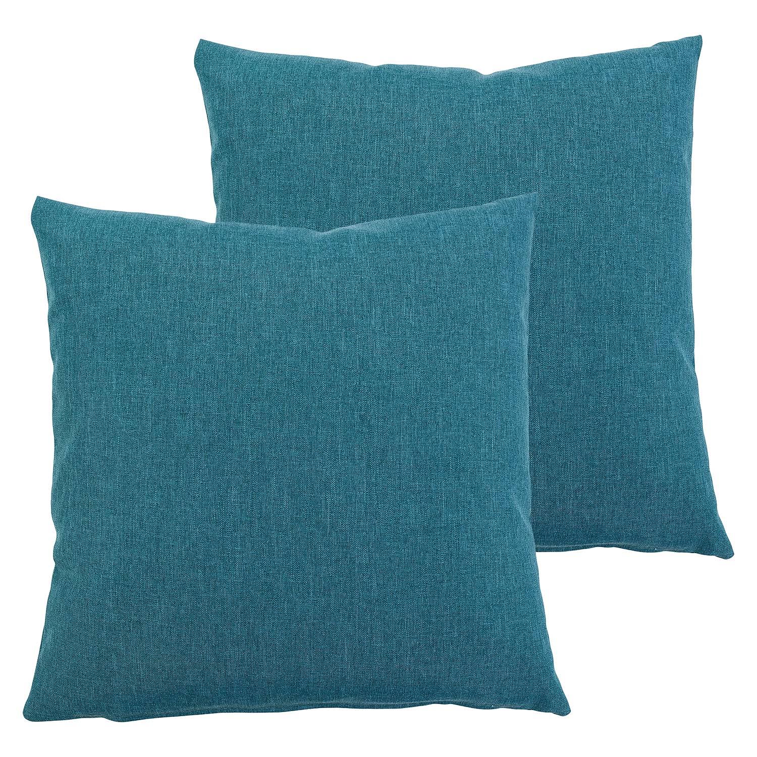 2x Milan Pillowcase Synthetic Fiber Petrol 50 x 50 cm 0