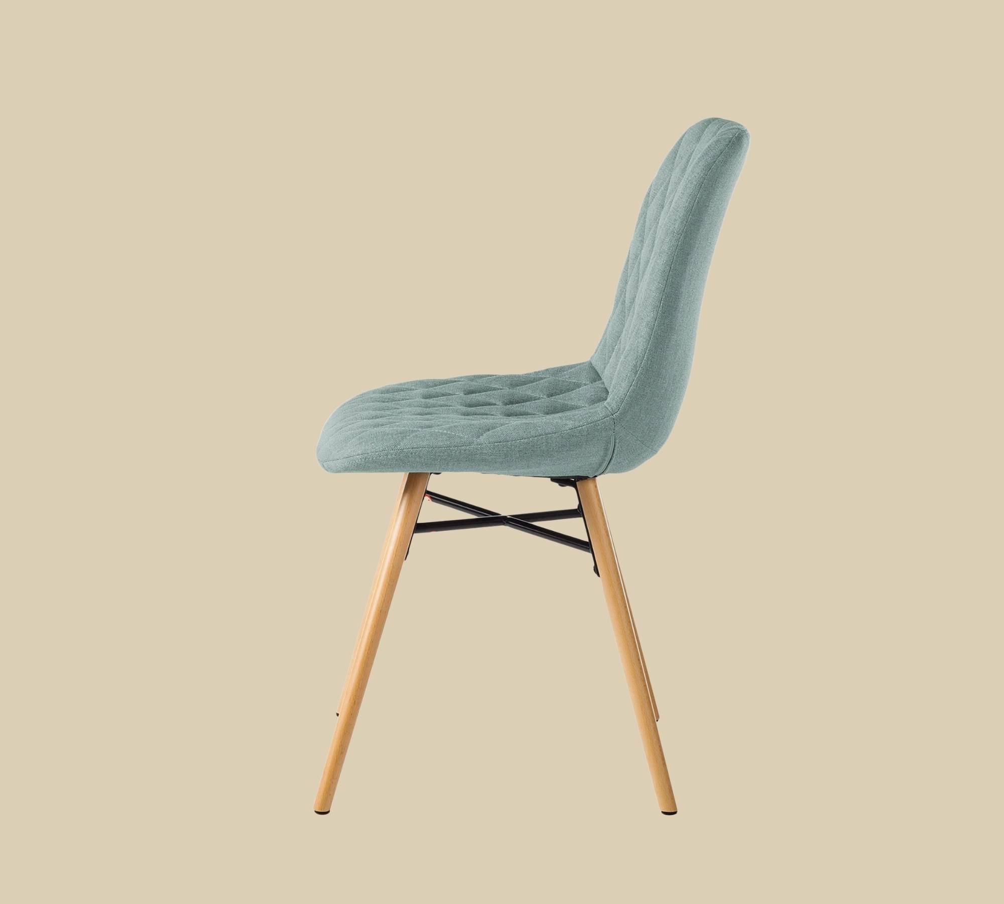 2x Upholstered chair, fabric, quilted, frame beech 2
