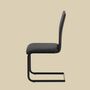 2x Cantilever Chairs Faux Leather Black 3