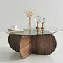 Bubble Coffee Table Walnut Brown Look 3