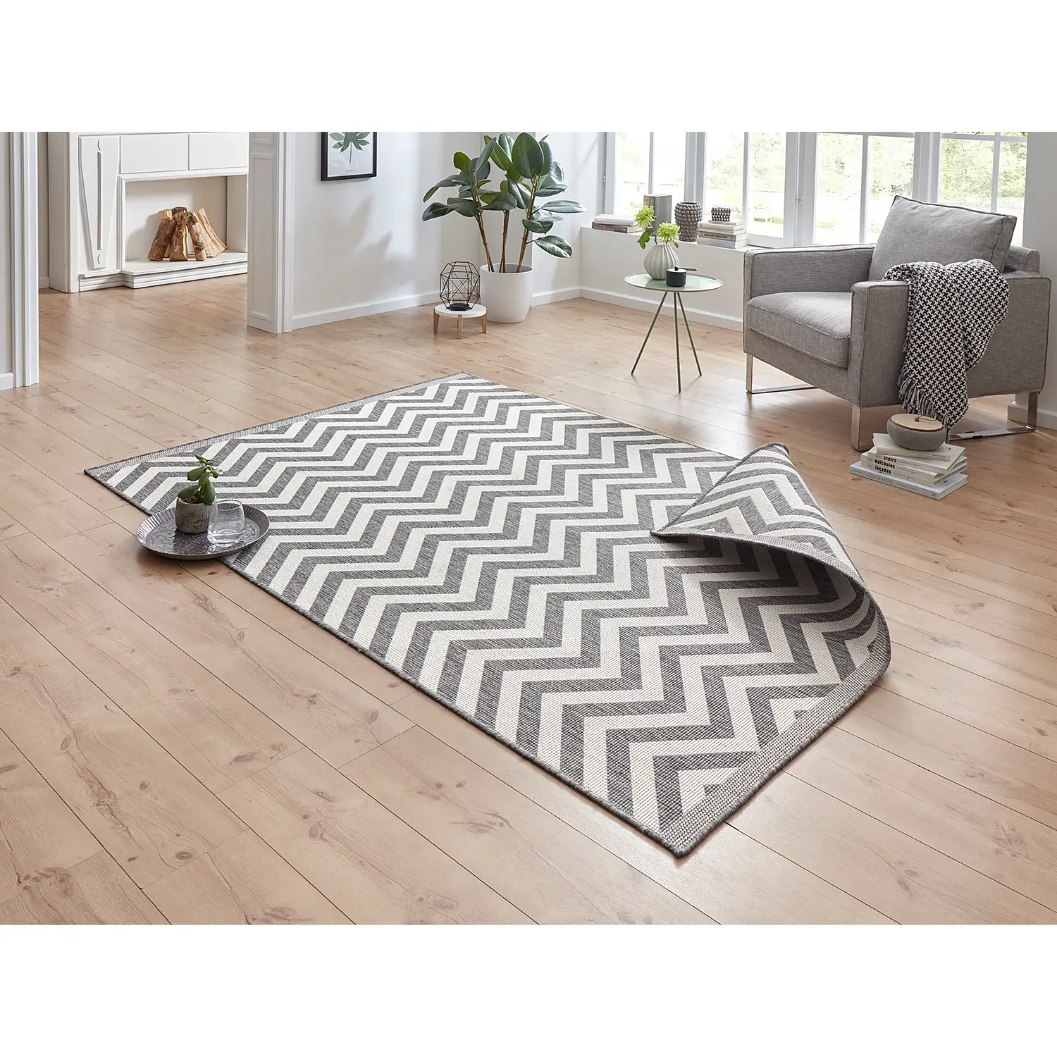 Outdoor carpet Palma Polypropylene Grey 80 x 150 cm 2