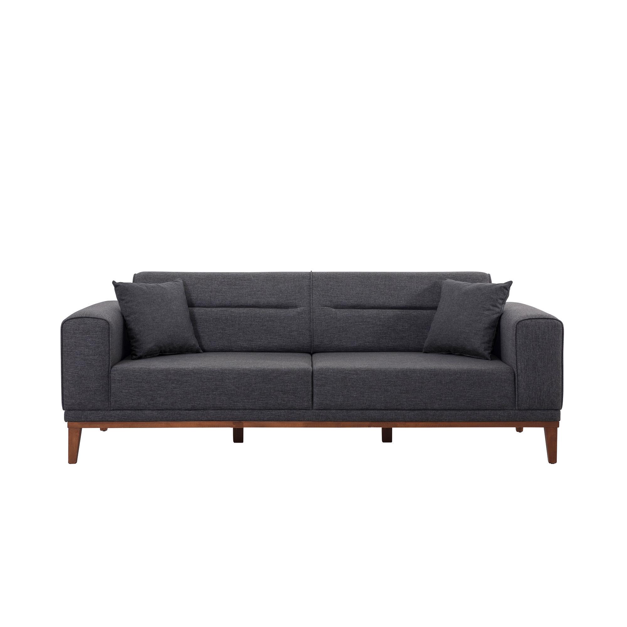 Liones 1053 Sleeper Sofa Set Charcoal 4