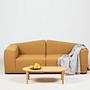 Modular 3-seater sofa mustard yellow 1