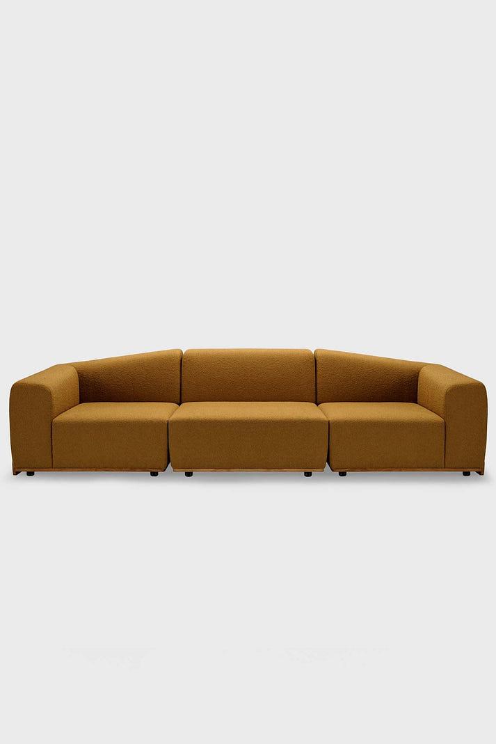 Modular 3-seater sofa mustard yellow 0