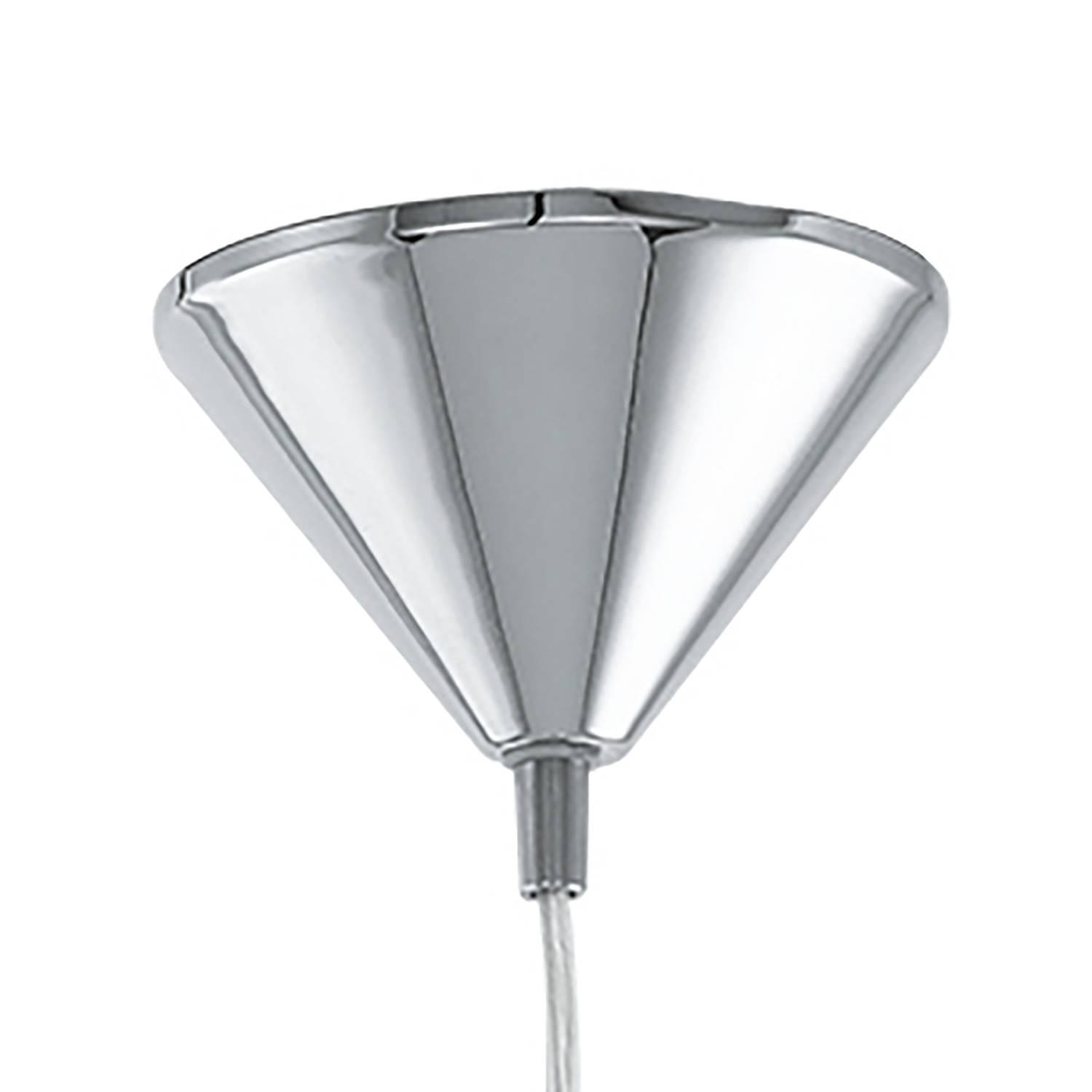 Pendant lamp Luberio Glass Aluminum 1-bulb Silver 2