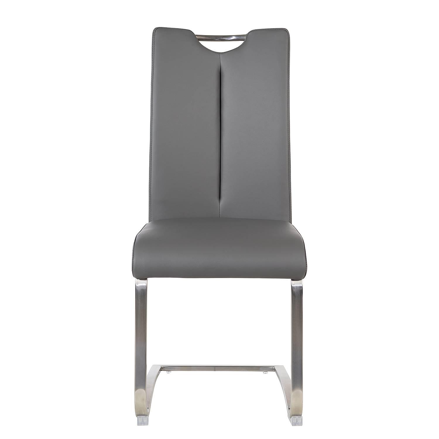 Freischwinger Ratos (Set of 2) Faux Leather / Stainless Steel Gray 3
