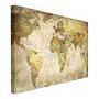 Picture world map canvas / spruce wood 90x60 cm 4