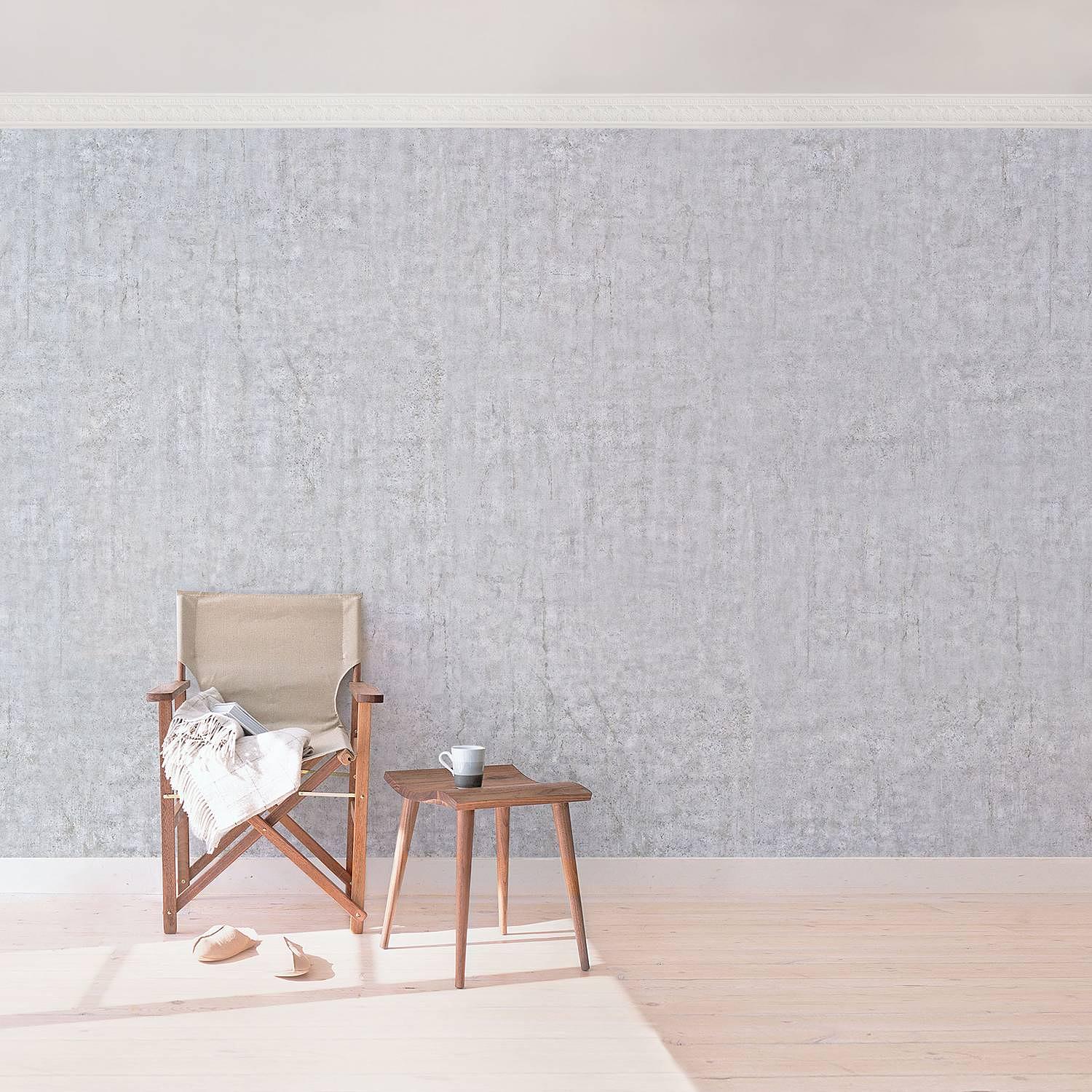 Vliestapete Beton Ciré Vliespapier Hellgrau 384 x 255 cm 2