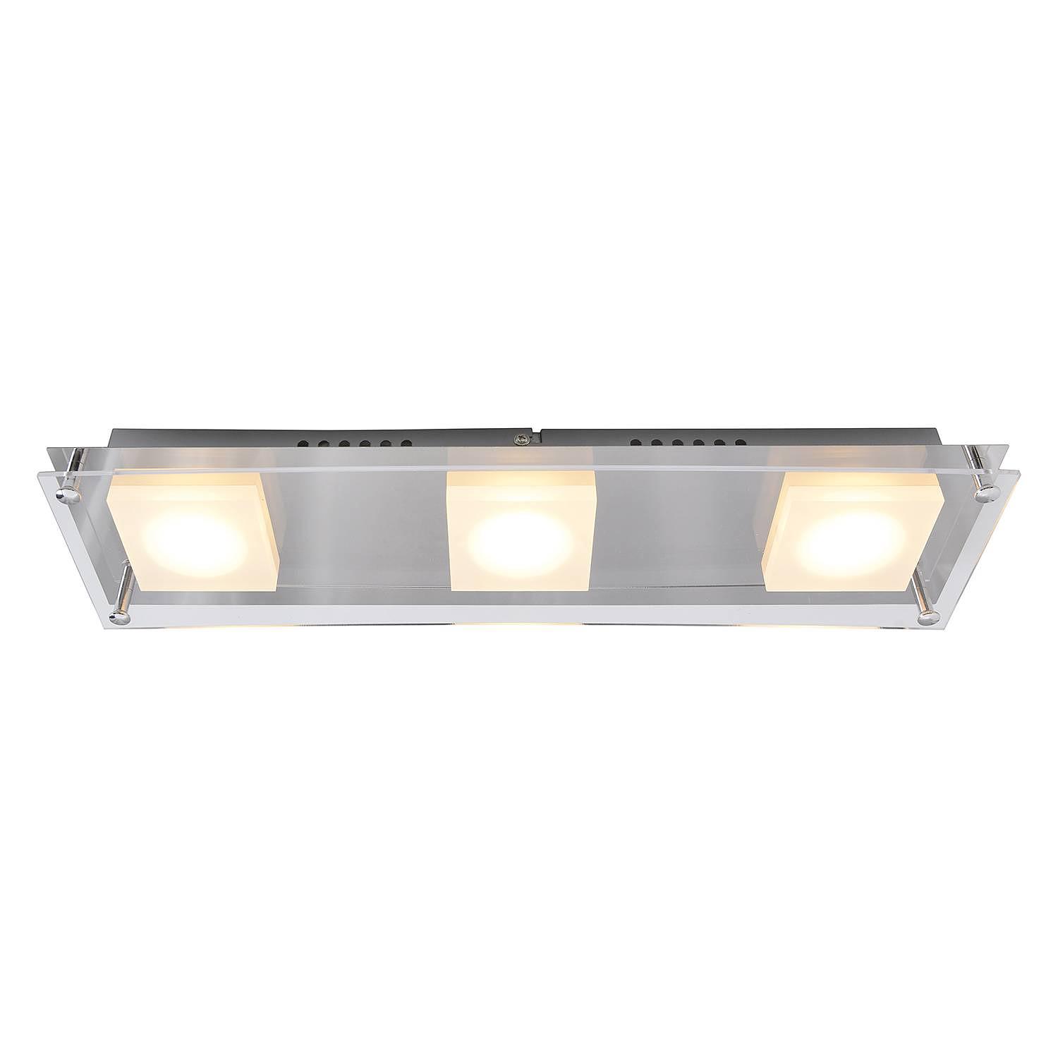 Square Shine II LED Ceiling Light 3-Flame Silver 2