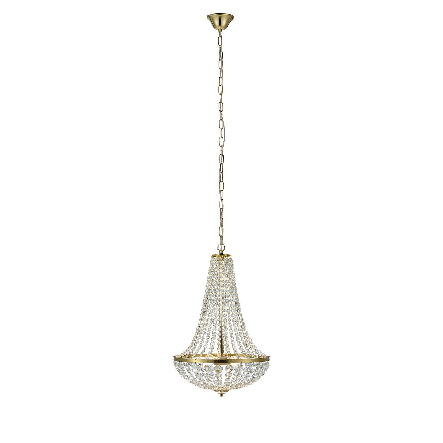 2-flame chandelier Gränsö IV crystal glass stainless steel 3