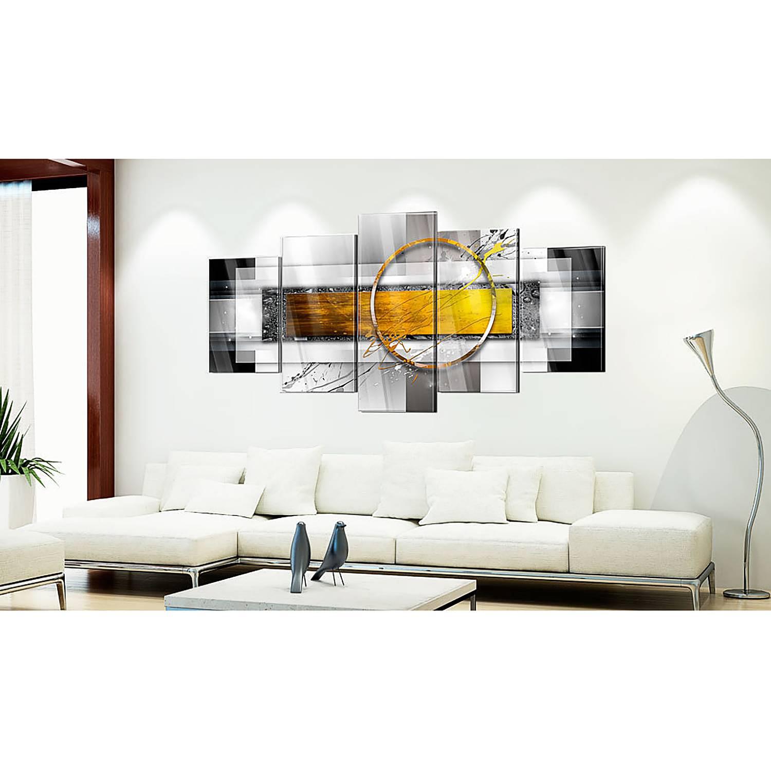 Acrylic glass painting Golden Shot Black/Yellow 2