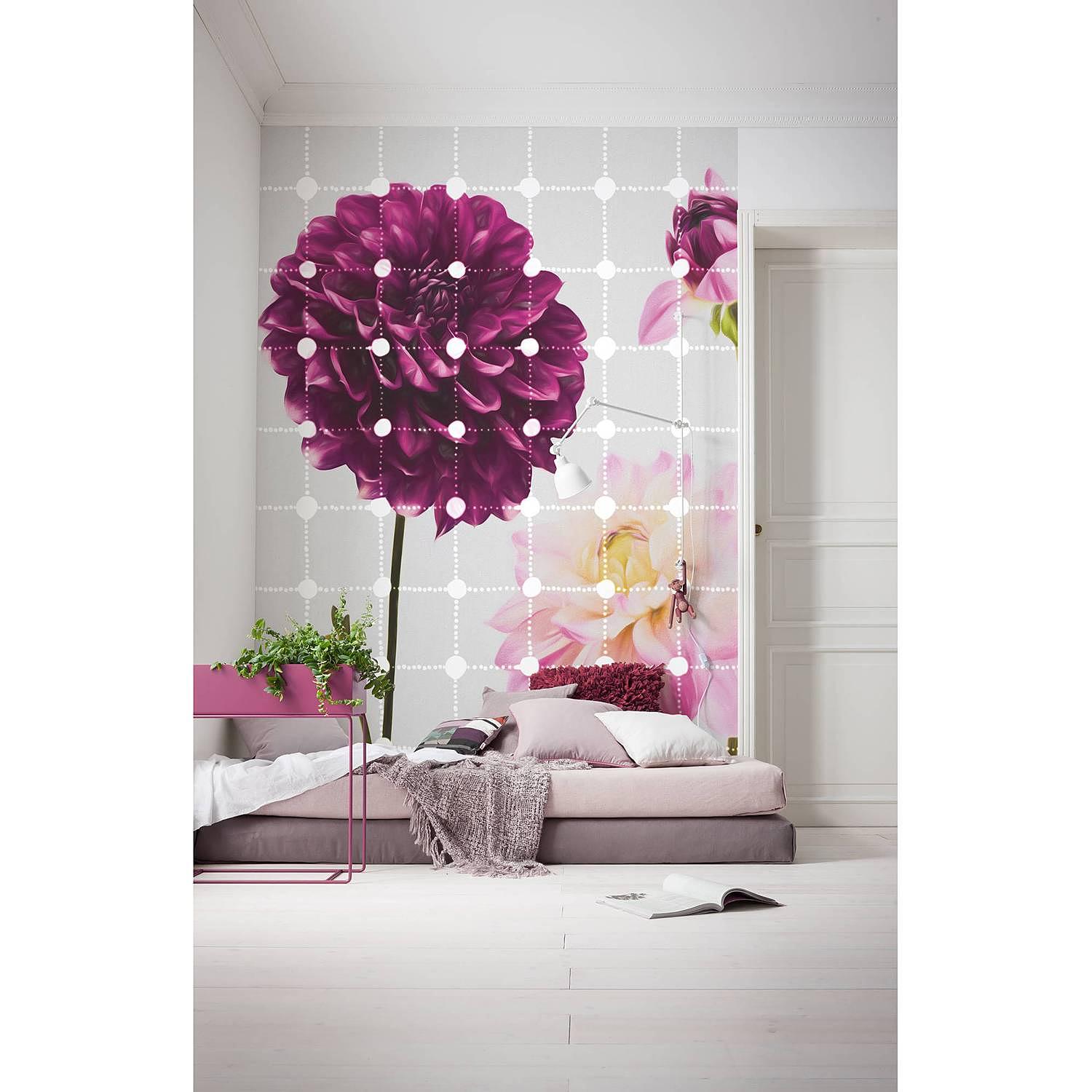 Fleece Photo Wallpaper Flowers & Dots Fleece Colorful 2