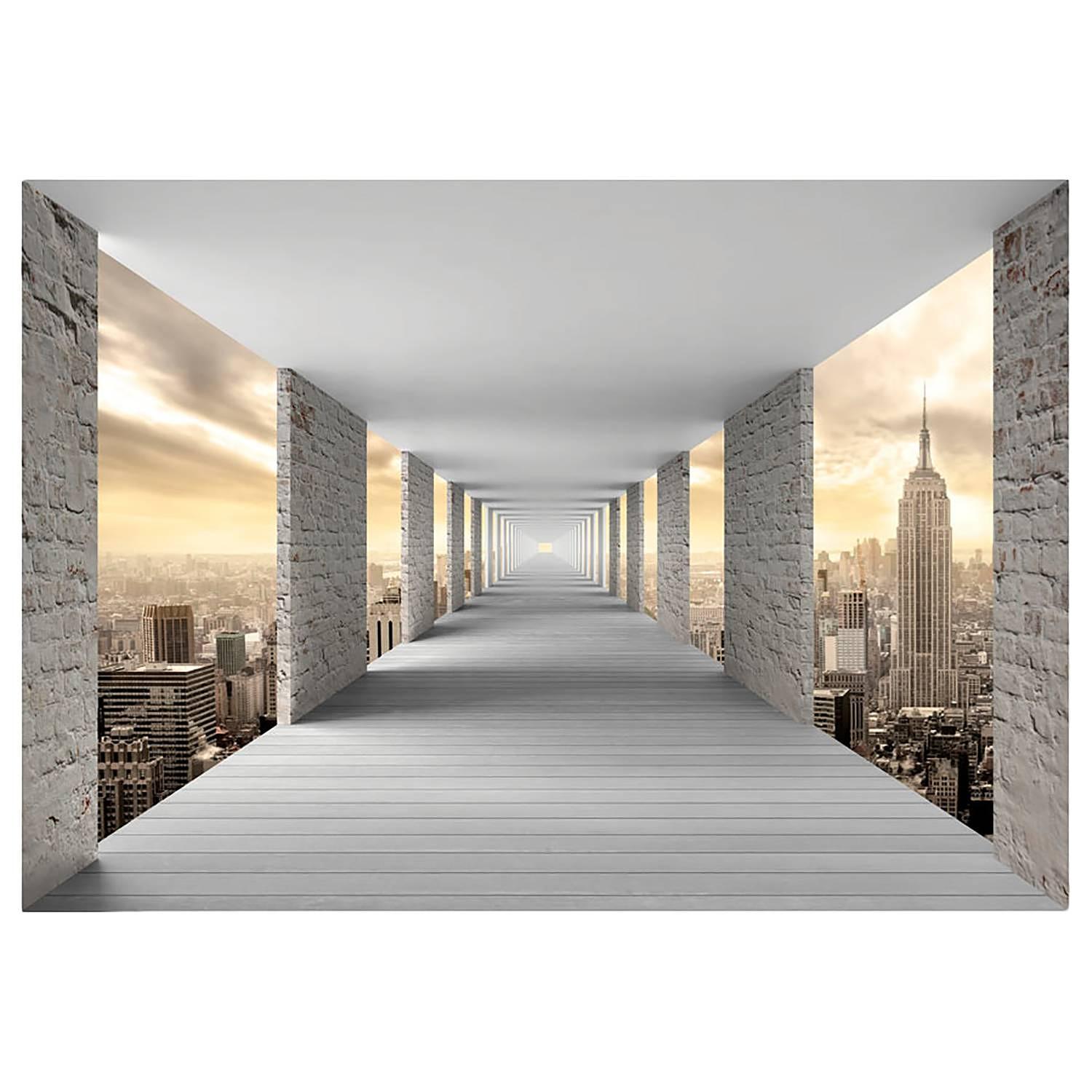 Vlies Fototapete Skyward Corridor Braun 1