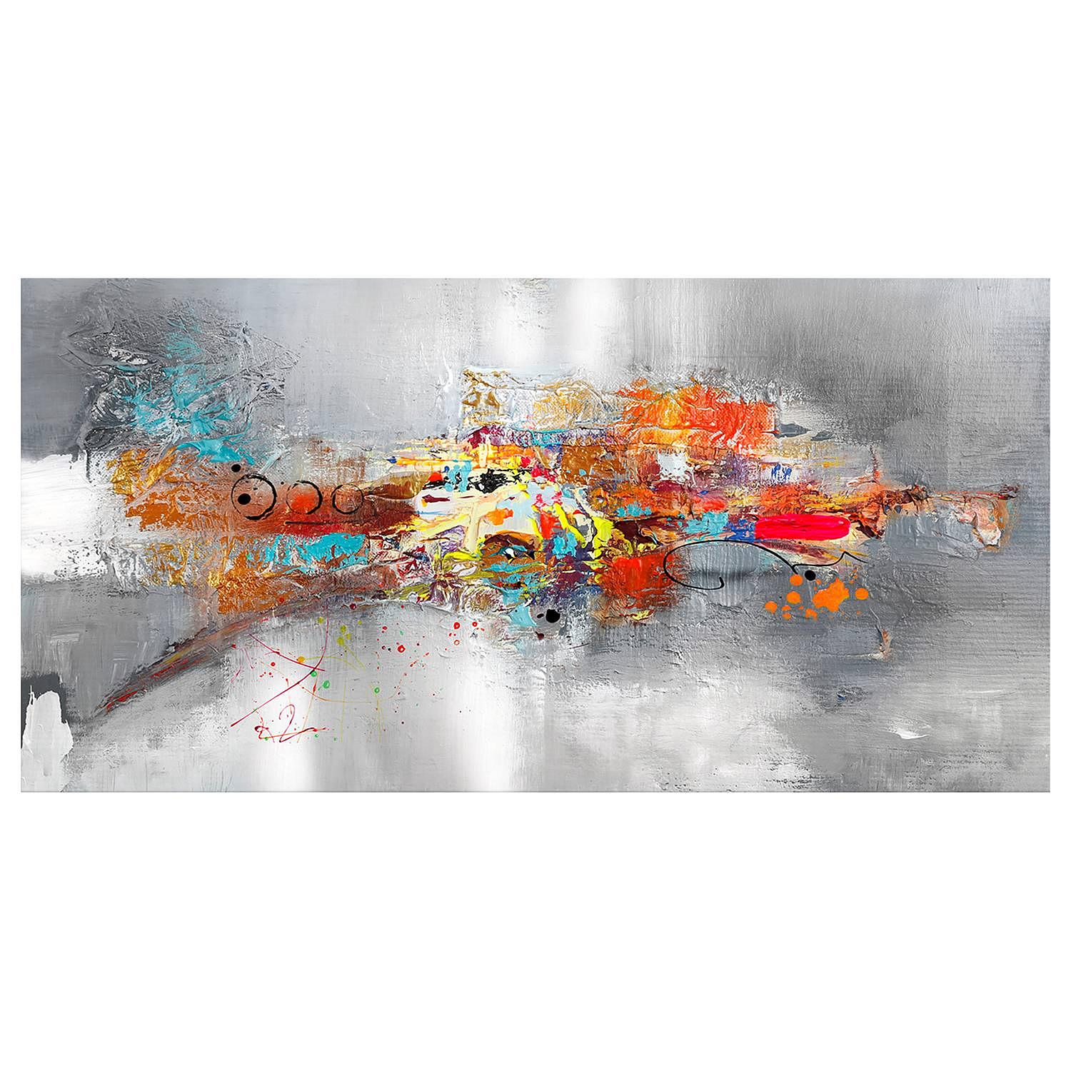 Wandbild Dominant Wide Leinwand Grau 120 x 60 cm 1