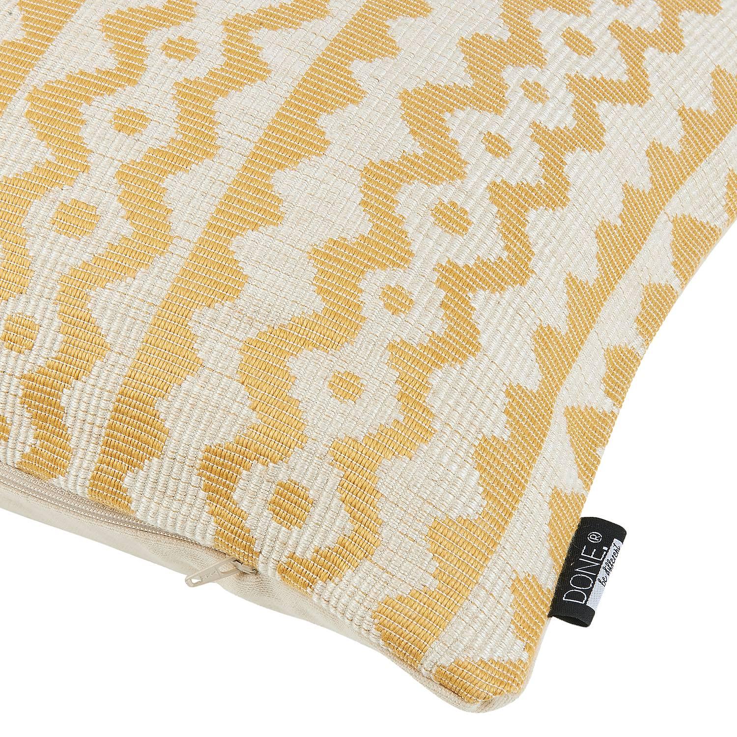 Lidia Cushion Cover Mixed Fabric Yellow 40 x 60 cm 1