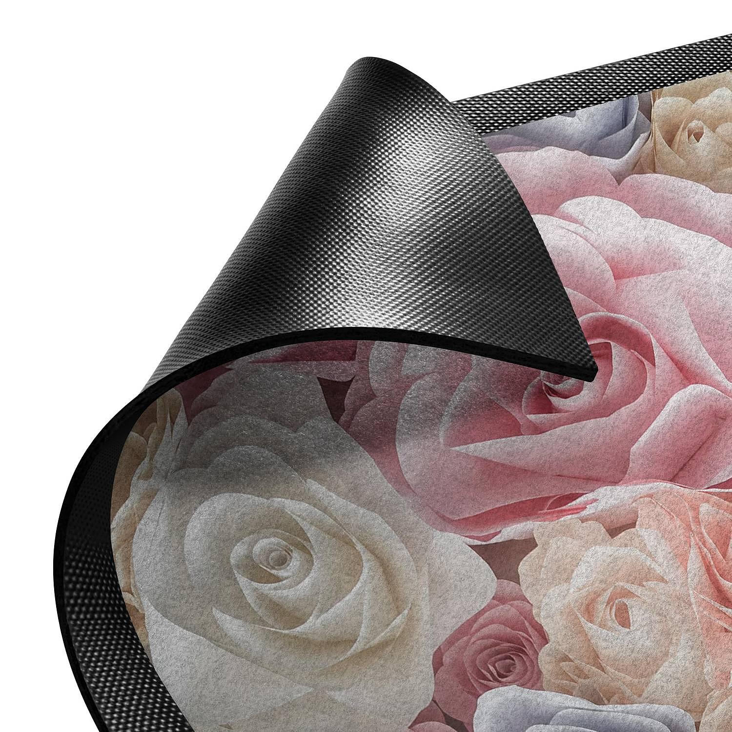 Doormat Pastel Paper Art Roses Multicolored 3