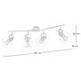 Ceiling lamp Madras III Solid wood 4-flame Silver 4