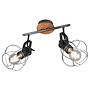 Ceiling light Madras I Solid wood 2-bulb Silver 1