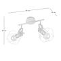 Ceiling light Madras I Solid wood 2-bulb Silver 4