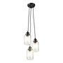 3-Flame Pendant Light Ferna Iron Clear Glass 1