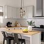 3-Flame Pendant Light Ferna Iron Clear Glass 3