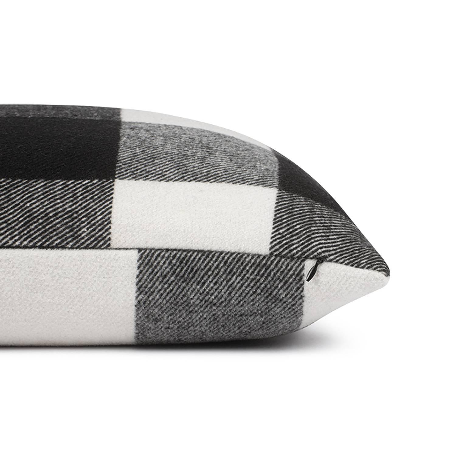 Pillowcase Big Check Cotton Black White 2