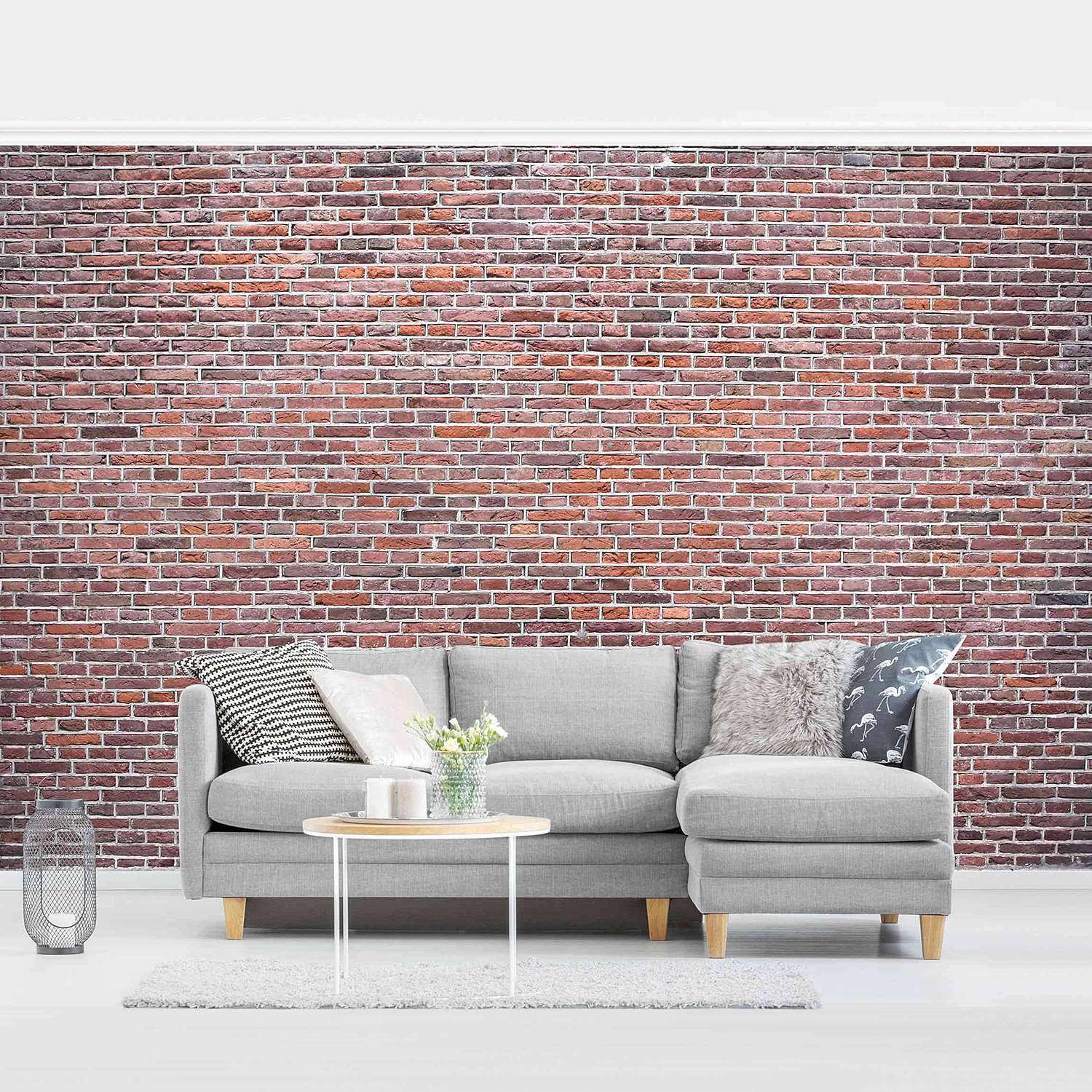 Vliestapete Backstein Mauer Rot Vliespapier Rot 384 x 255 cm 2