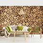 Vliestapete Homey Firewood Vliespapier Braun 384 x 255 cm 3