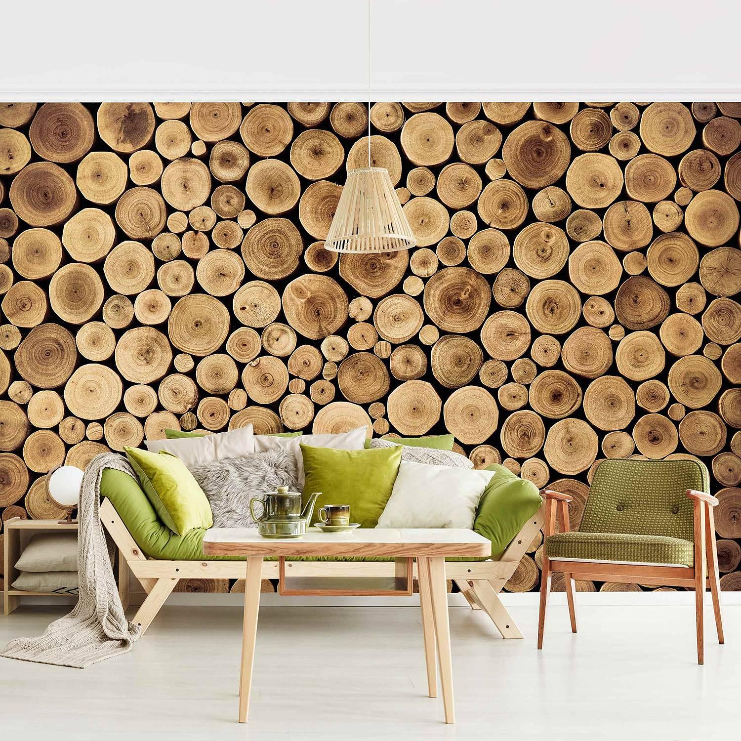 Vliestapete Homey Firewood Vliespapier Braun 384 x 255 cm 3