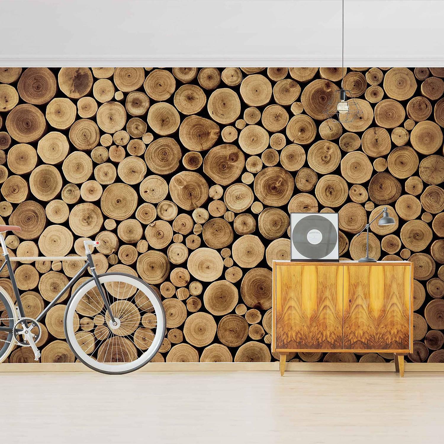 Vliestapete Homey Firewood Vliespapier Braun 384 x 255 cm 4