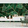 Non-woven wallpaper Dark Emerald with Gold non-woven wallpaper Green 3