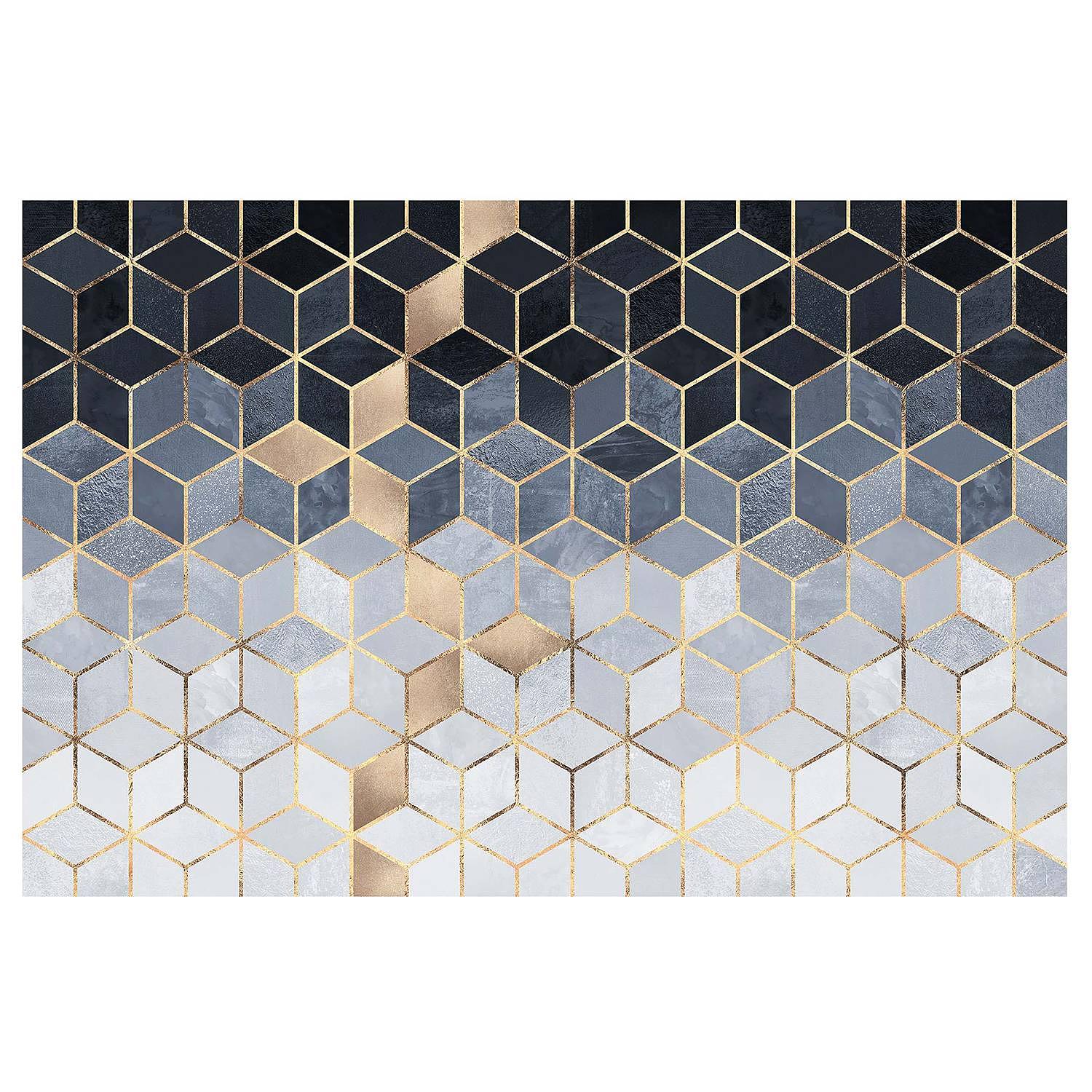 Wallpaper Golden Geometry Blue/White 1