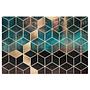 Golden Geometry Non-woven Wallpaper Turquoise/Pink 1