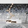 Golden Geometry Non-woven Wallpaper Turquoise/Pink 4