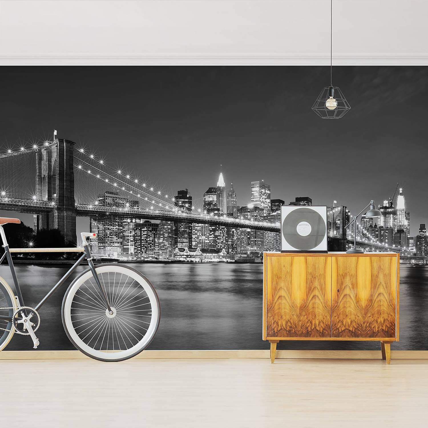 Non-woven wallpaper Manhattan Bridge Black/White 3