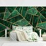 Non-woven wallpaper Dark Emerald with Gold non-woven wallpaper Green 2