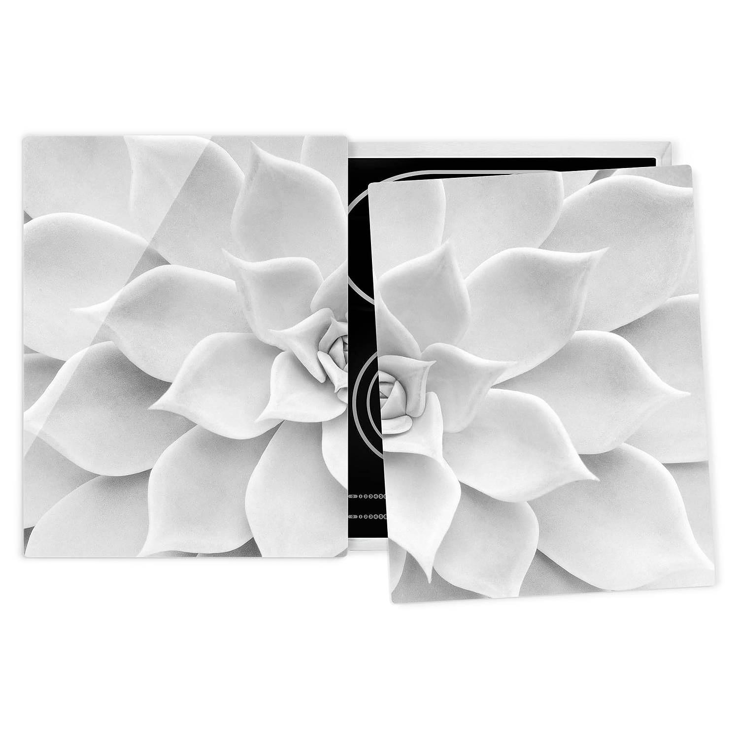 Herdabdeckplatte Cactus Glass Black/White 4