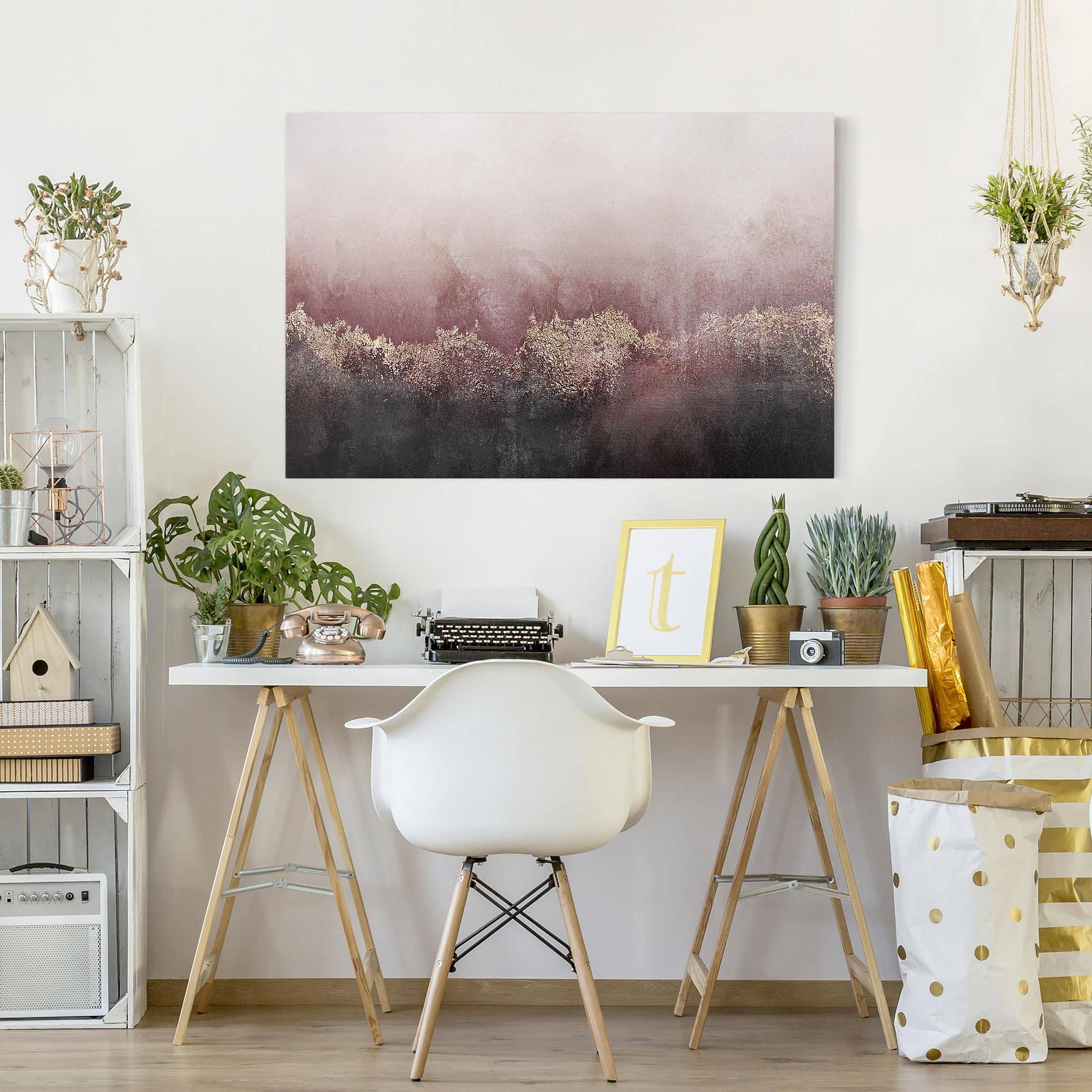 Picture canvas Golden Twilight Rosa, Pink 4