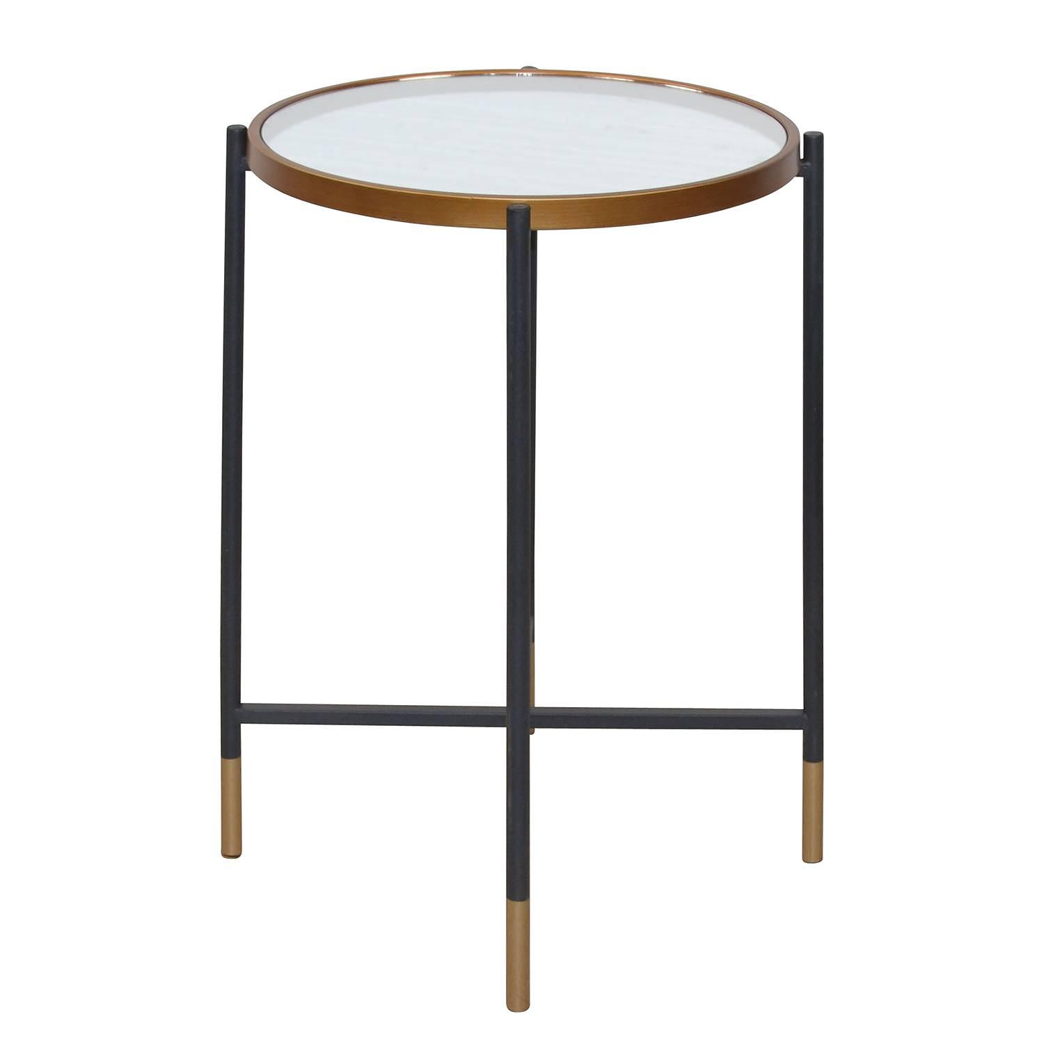 Monaco side table glass metal 40cm 1